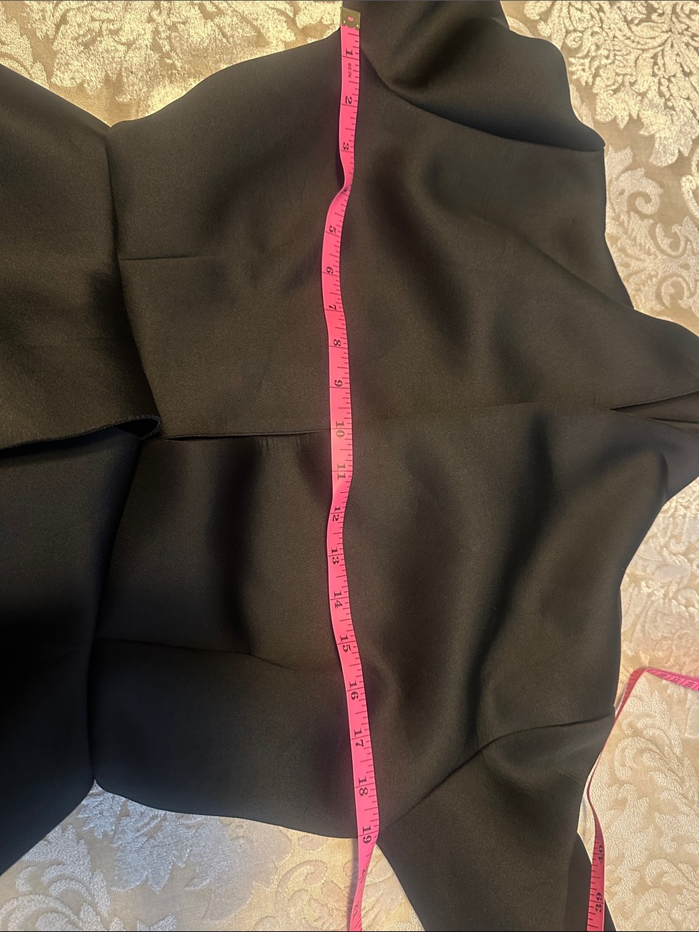 NEW- Black 2 piece pant set- Ruffled hem top with deep V Neck & fitted pants. - Picture 8 of 9